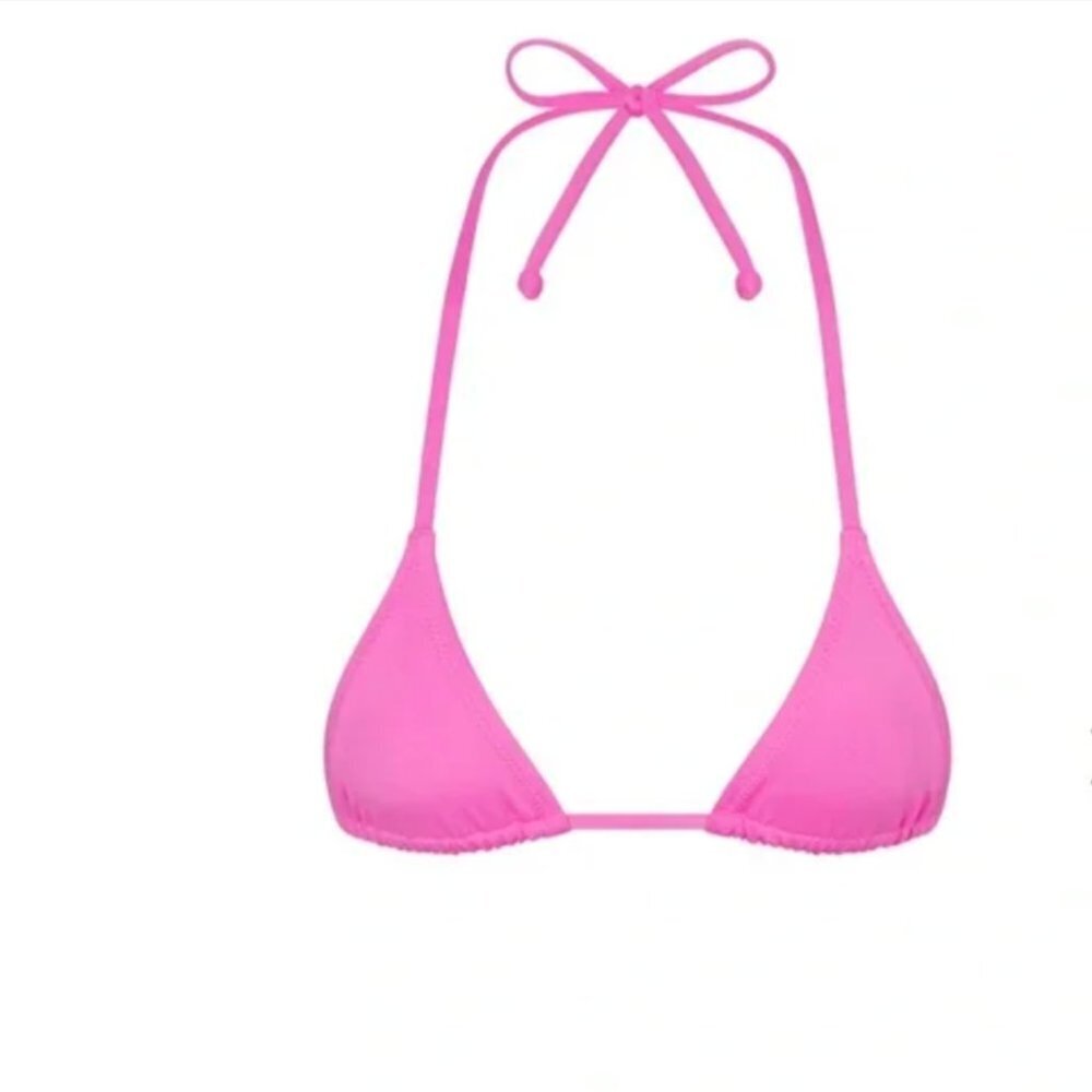 NWT SKIMS Swim Swimsuit Taffy Micro Triangle Tie Top Beach Sz 2x taffy